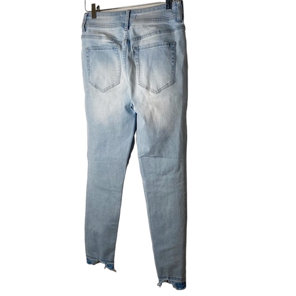 Free People We The Free High Rise Skinny Light Wash Jeans Raw Hem Size 30 - Picture 9 of 12